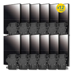 Complete Solar Grid-Tie Solar Kit, 400W All Black Panels Tier 1 + Grid-Tie Inverter