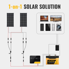 ACOPOWER Solar Connectors Y Branch Parallel Adapter Cable Wire Plug Tool Kit for Solar Panel