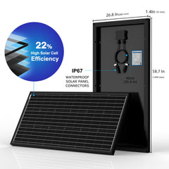 600 Watt Monocrystalline Solar RV Kit w/50A MPPT Charge Controller (3x200W 50A Kit)