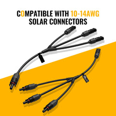 ACOPOWER Solar Y Branch Connectors Solar Panel Parallel Connectors 1 to 3 Solar Cable Wire Plug Tool Kit (M/FFF and F/MMM)