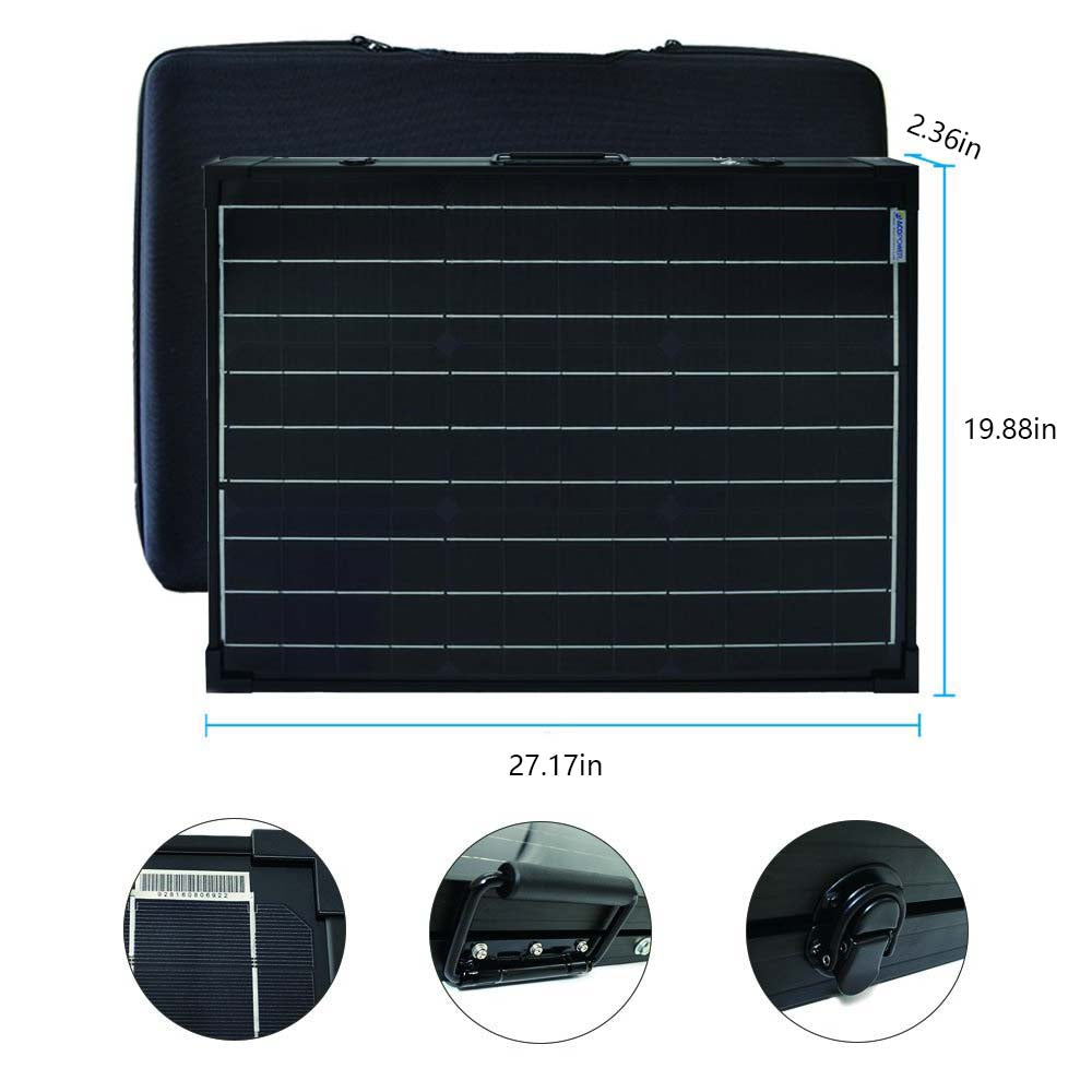 ACOPOWER 100W Foldable Solar Panel Kit, Waterproof ProteusX 20A Charge Controller - acopower