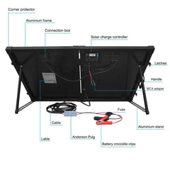 ACOPOWER 100W Foldable Solar Panel Kit, Waterproof ProteusX 20A Charge Controller - acopower