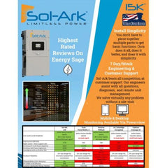 Sol-Ark 15K 120/240/208V 48V [All-In-One] Pre-Wired Hybrid Solar Inverter | 10-Year Warranty