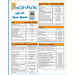 Sol-Ark 15K 120/240/208V 48V [All-In-One] Pre-Wired Hybrid Solar Inverter | 10-Year Warranty