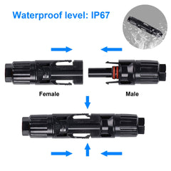 ACOPOWER 3 Pairs PV Connectors, Male/Female Solar Panel Cable Connectors