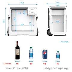 LiONCooler Combo, X50A Portable Solar Fridge/Freezer (52 Quarts) and 90W Solar Panel