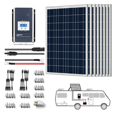 ACOPOWER 8x100W 12V  Poly Solar RV Kits, 60A MPPT Charge Controller (800W 60A)