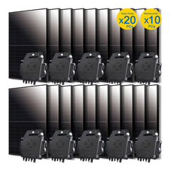 Complete Solar Grid-Tie Solar Kit, 400W All Black Panels Tier 1 + Grid-Tie Inverter