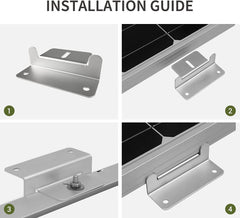 Solar Panel Mounting Brackets with Nuts and Bolts Set of 4 Units, Supporting for RV, Boat, Roof, Wall and Other Off Gird Installation