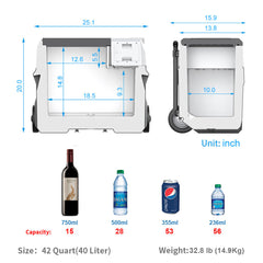 LionCooler X40A Portable Solar Fridge Freezer, 42 Quarts (2019 Model) - acopower